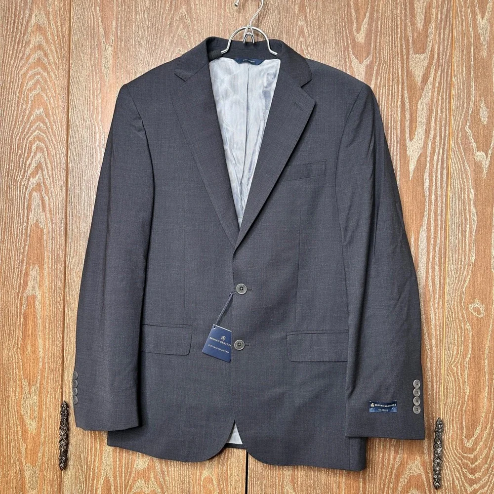 NWT Brooks Brothers Explorer Classic Blazer 38R Gray Classic Fit Style 100205423